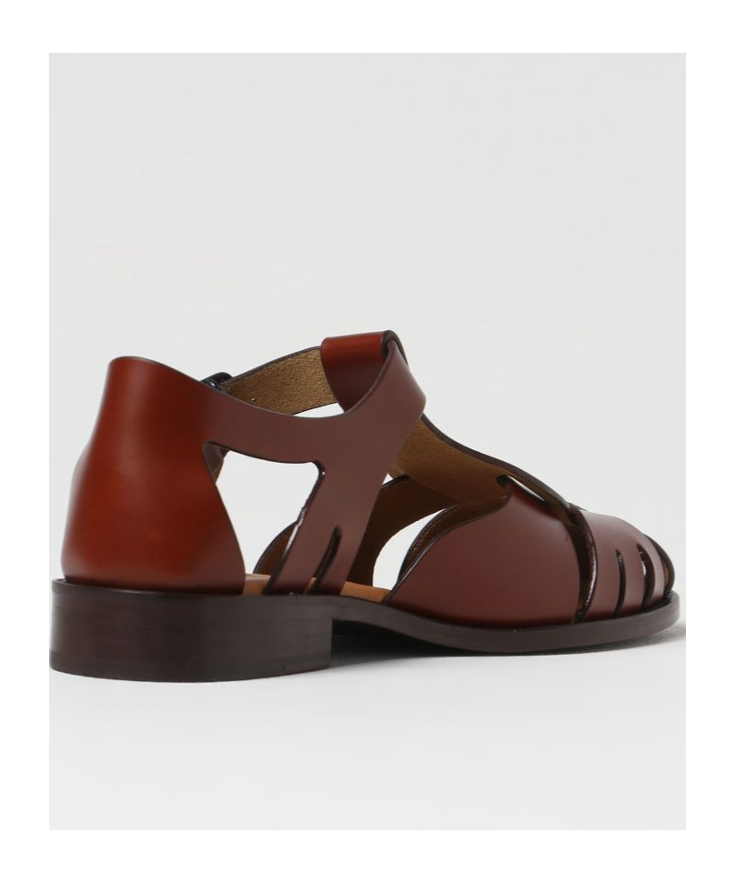 Hereu Light Brown Leather Fishing Shoes With Adjustable Strap In Brown