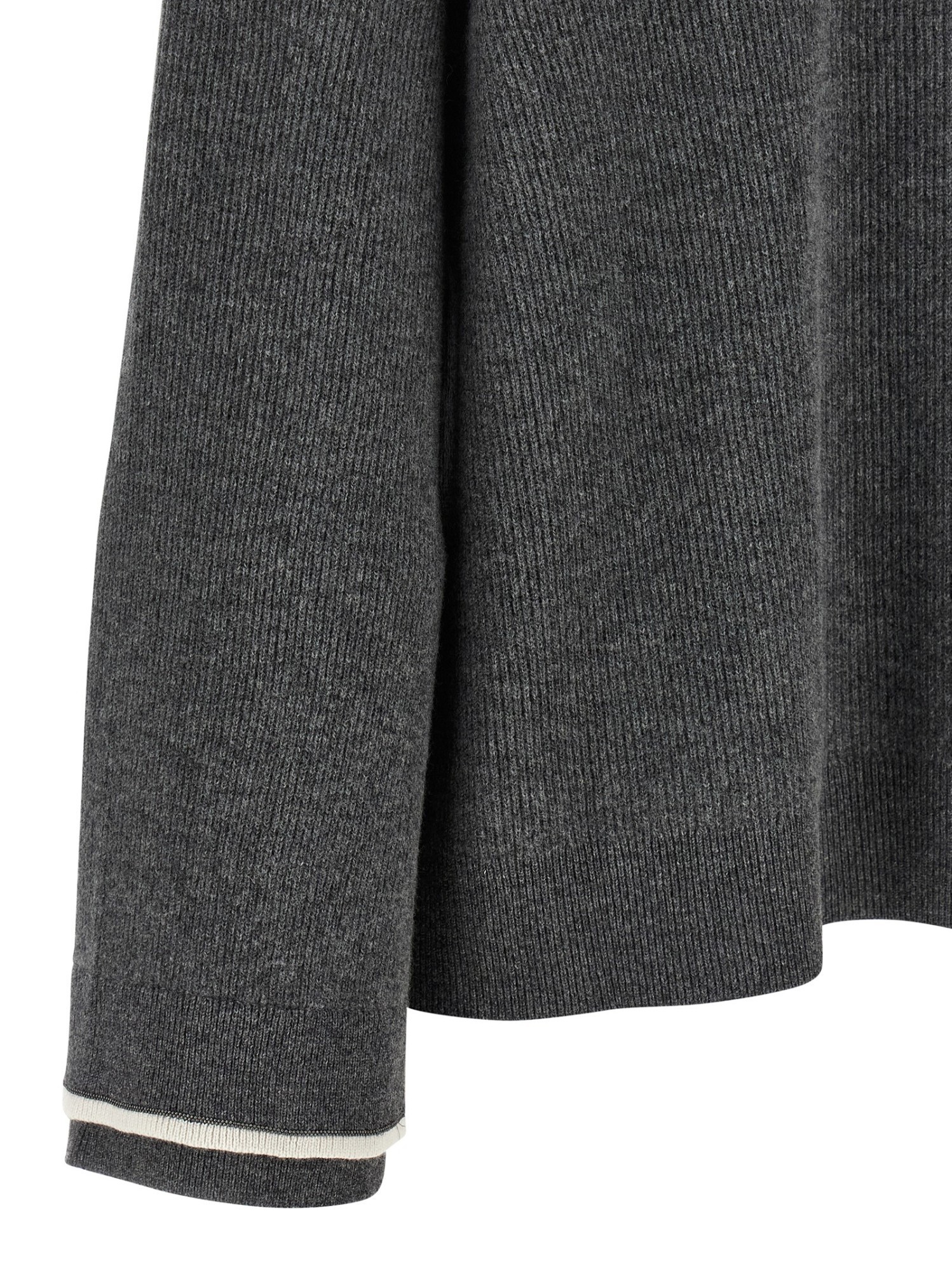 Brunello Cucinelli Ribbed Texture Hooded Sweater With Long Sleeves In Black