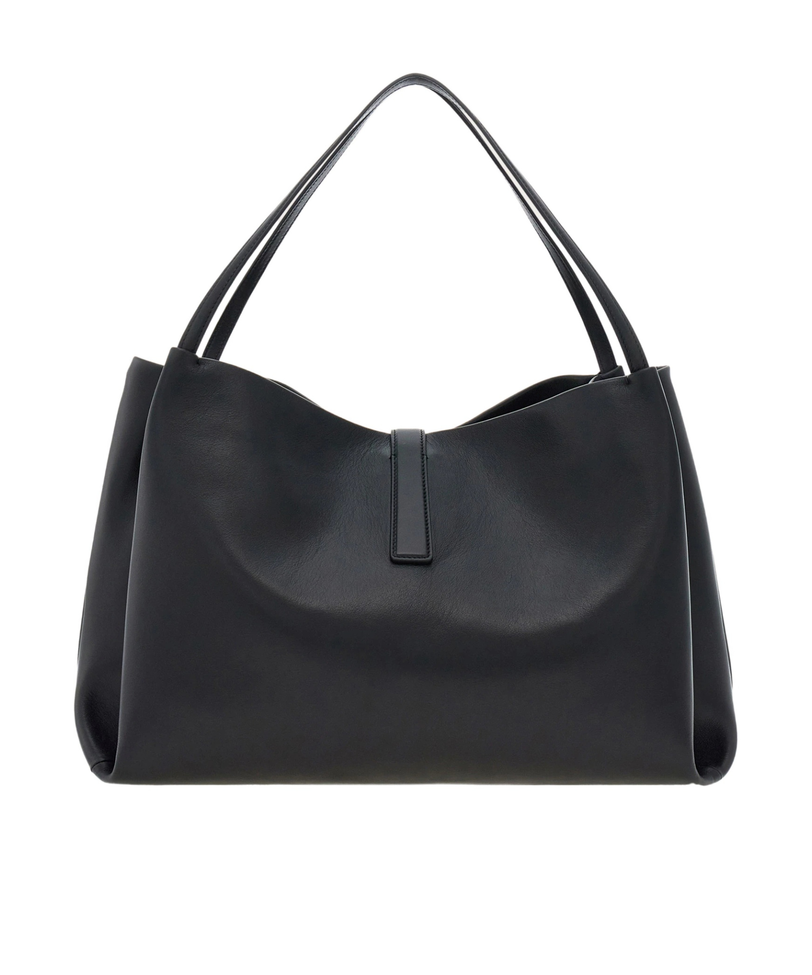 Ferragamo Buckle Strap Soft Structure Shoulder Bag In Black