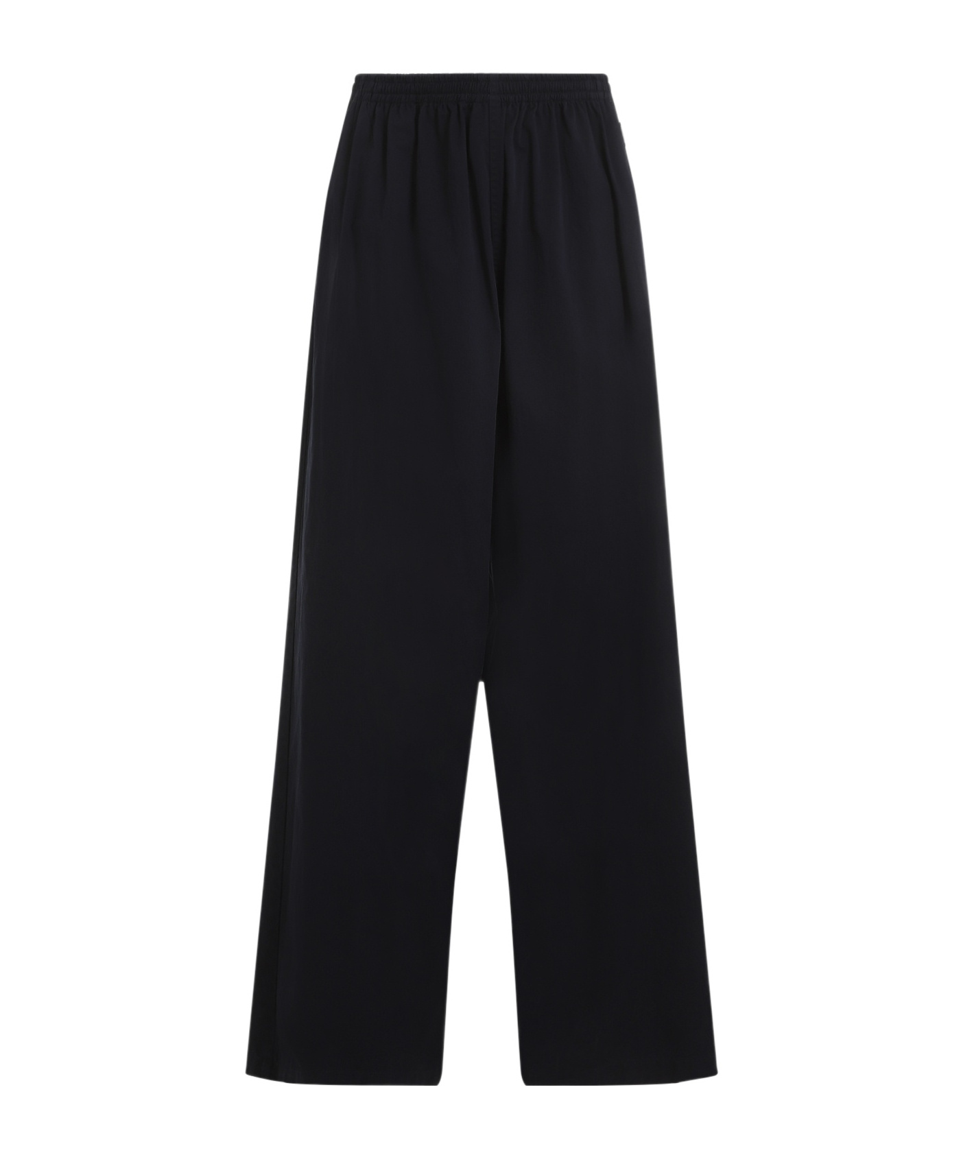 Balenciaga Black Fluid Poplin Large Elastic Trousers In Black