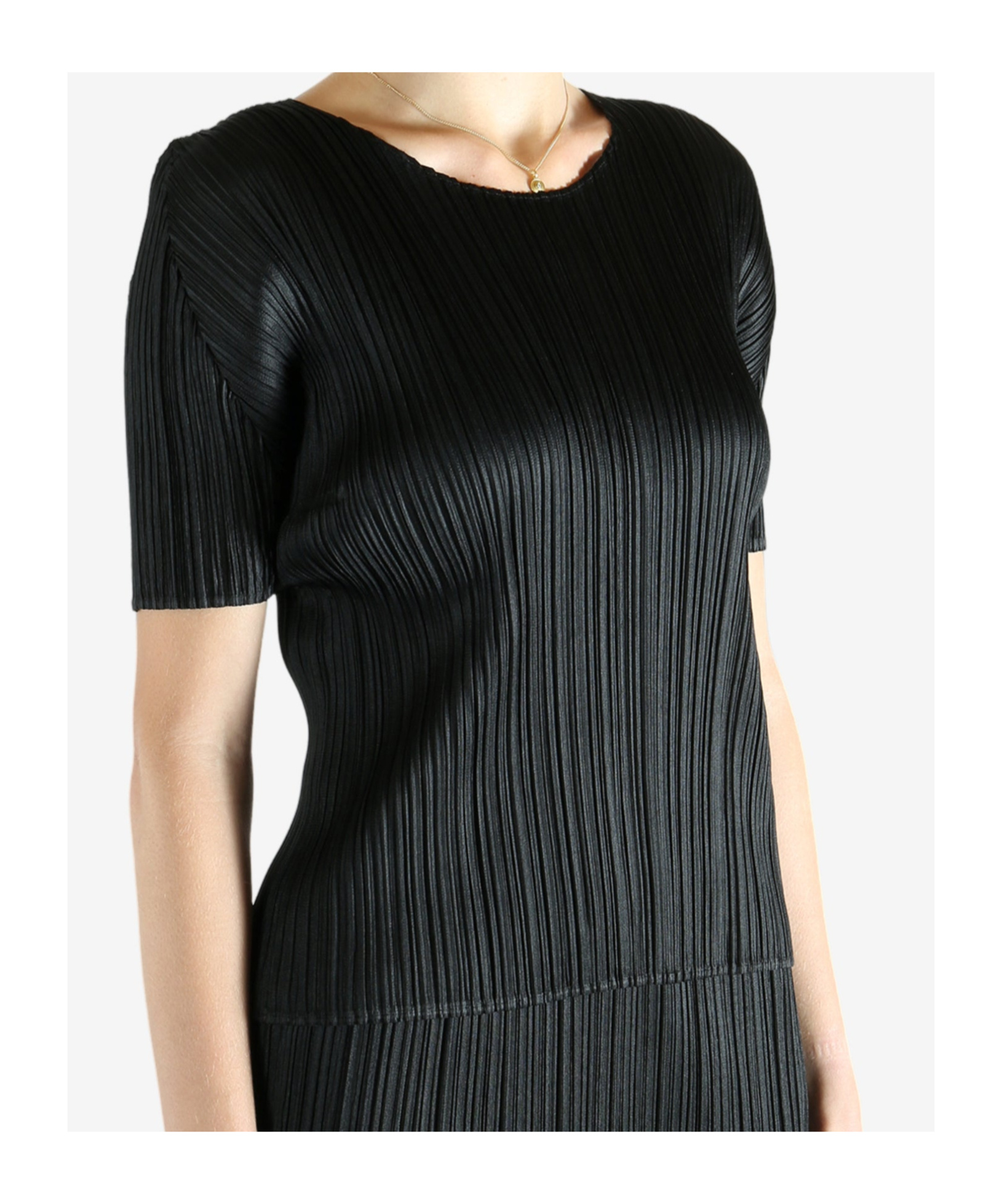 Issey Miyake Crew Neck Shirt In Black
