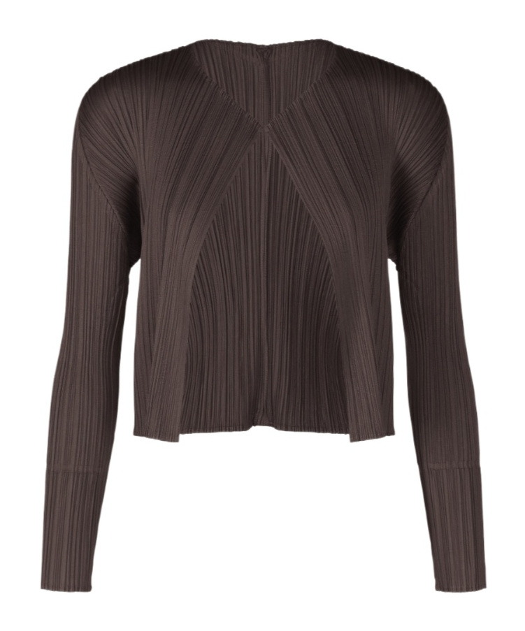 Issey Miyake Monthly Colors March Midi Dress And Cardigan In Brown