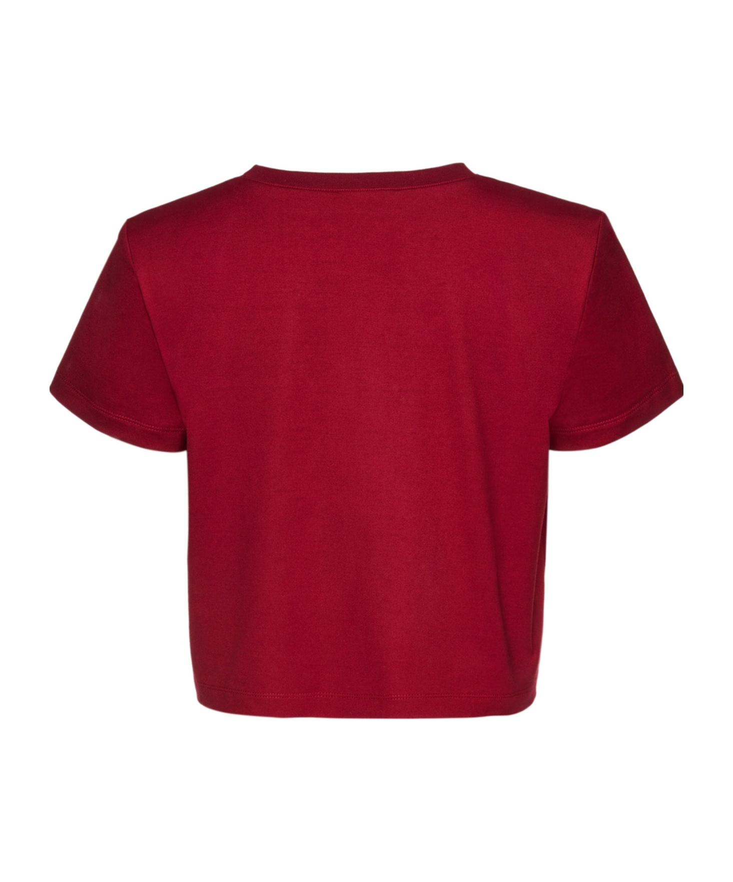 Magda Butrym Crochet Detail Crew Neck Cropped T-shirt In Red