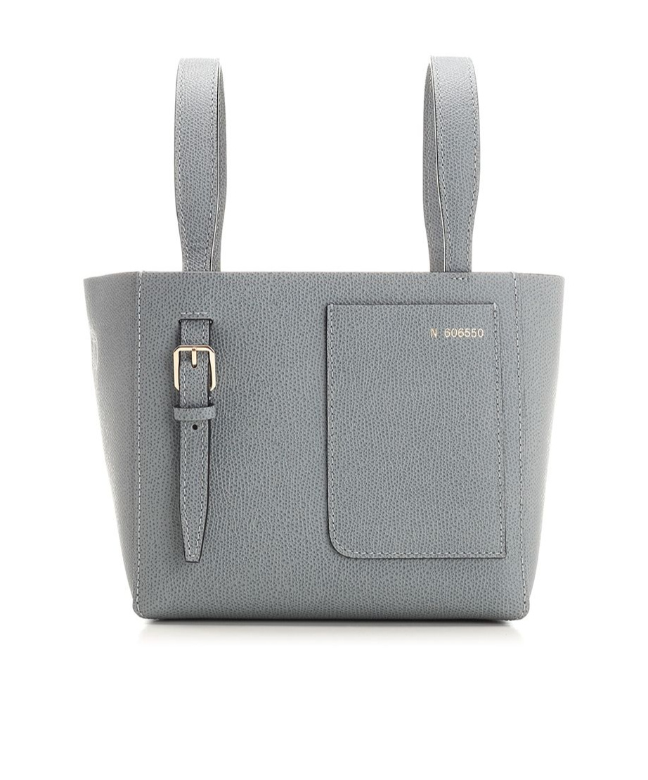 Valextra 'soft Micro' Shoulder Bag In Gray