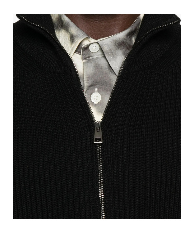 Roberto Collina Zippered Long-sleeved Sweater In Black