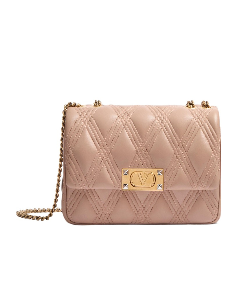 Valentino Medium Lambskin Quilty Shoulder Bag In Pink