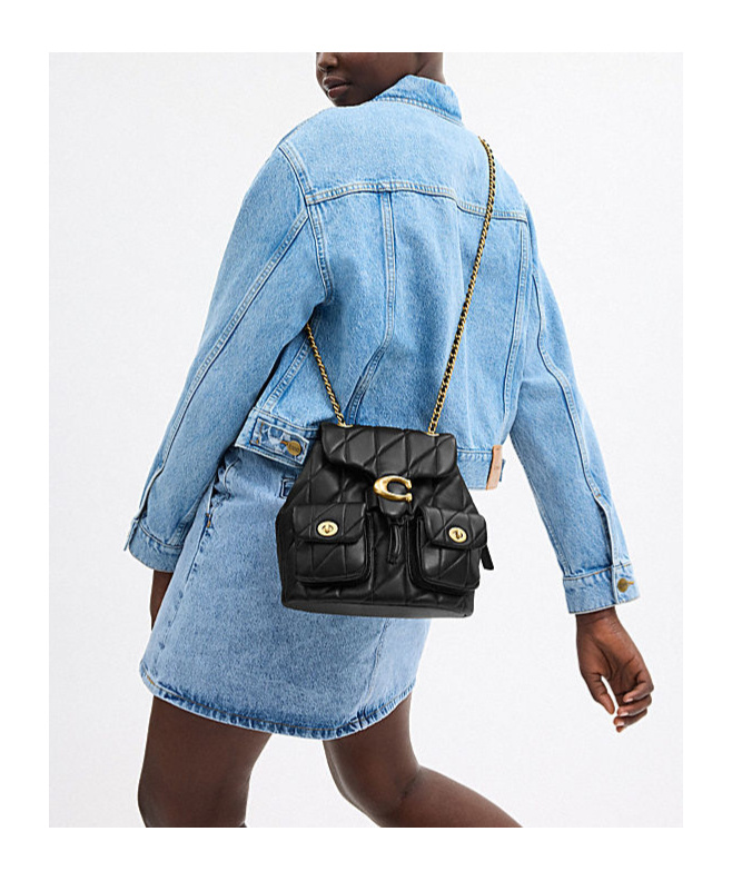 Coach Quilted Backpack In Black