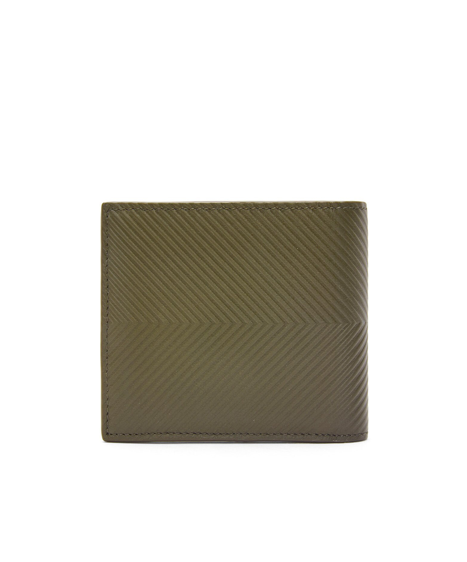 Loewe Texture Calfskin Double Fold Wallet In Green