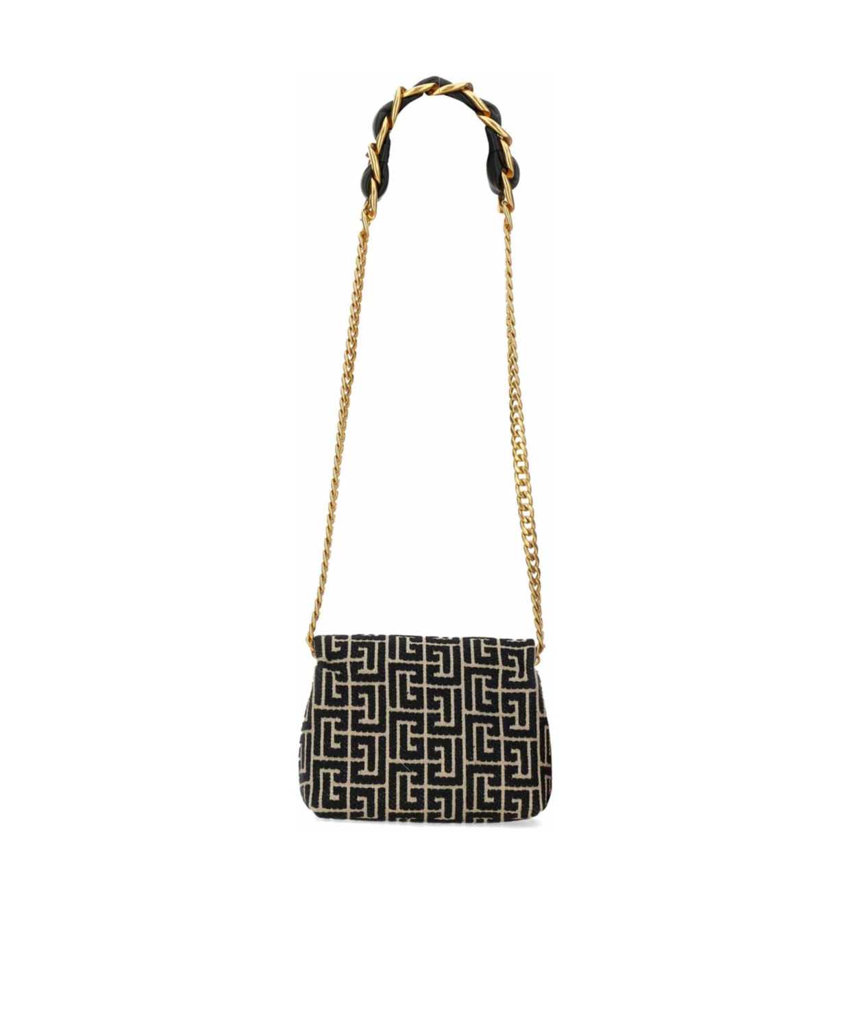 BALMAIN 1945 SOFT MINI BAG WITH JACQUARD MONOGRAM