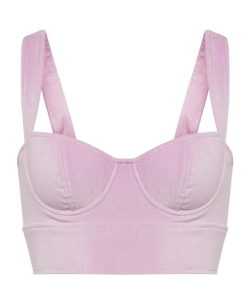 Alex Perry Cole Corduroy Bustier Top In Purple
