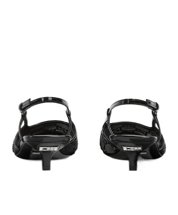 Gucci Women Pumps Slingback With Crystals In Black