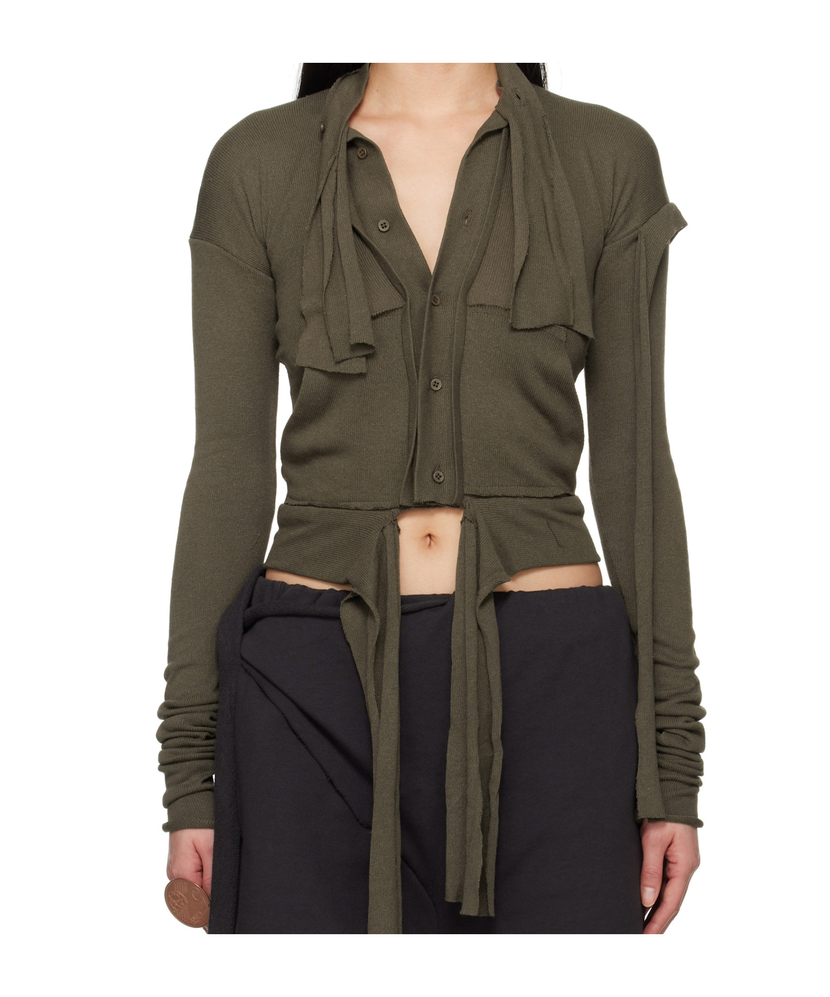 Ottolinger Deconstructed Cardigan In Brown