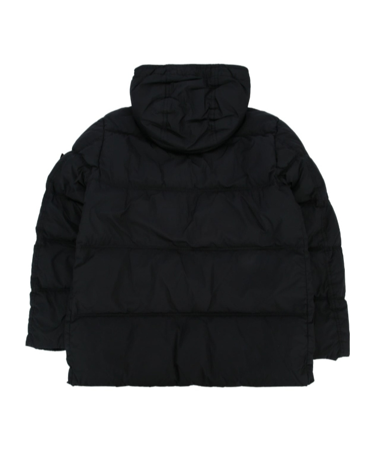Stone Island Long-sleeved Down Jacket In Black