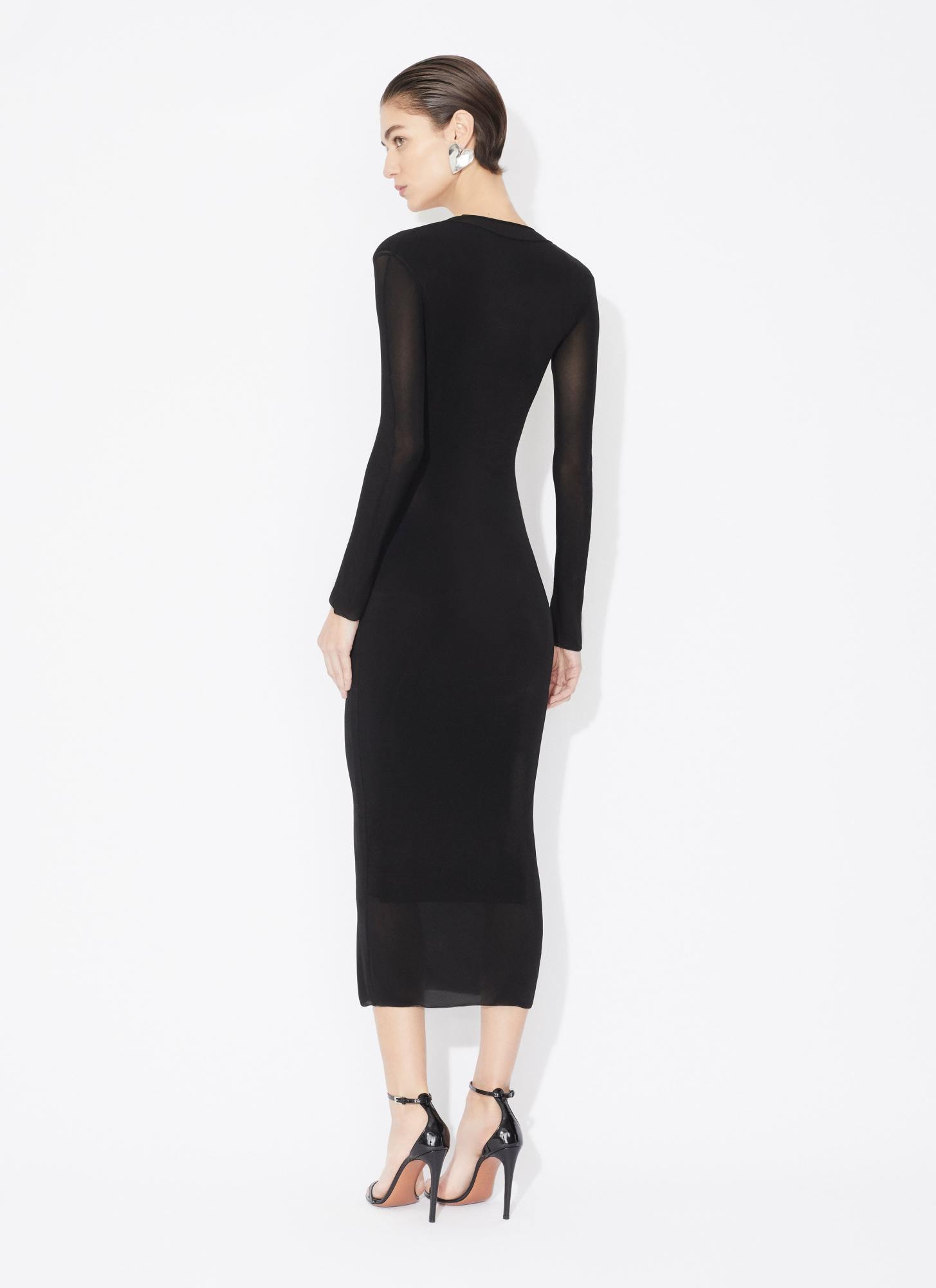 Alaïa Long-sleeved Dress In Black