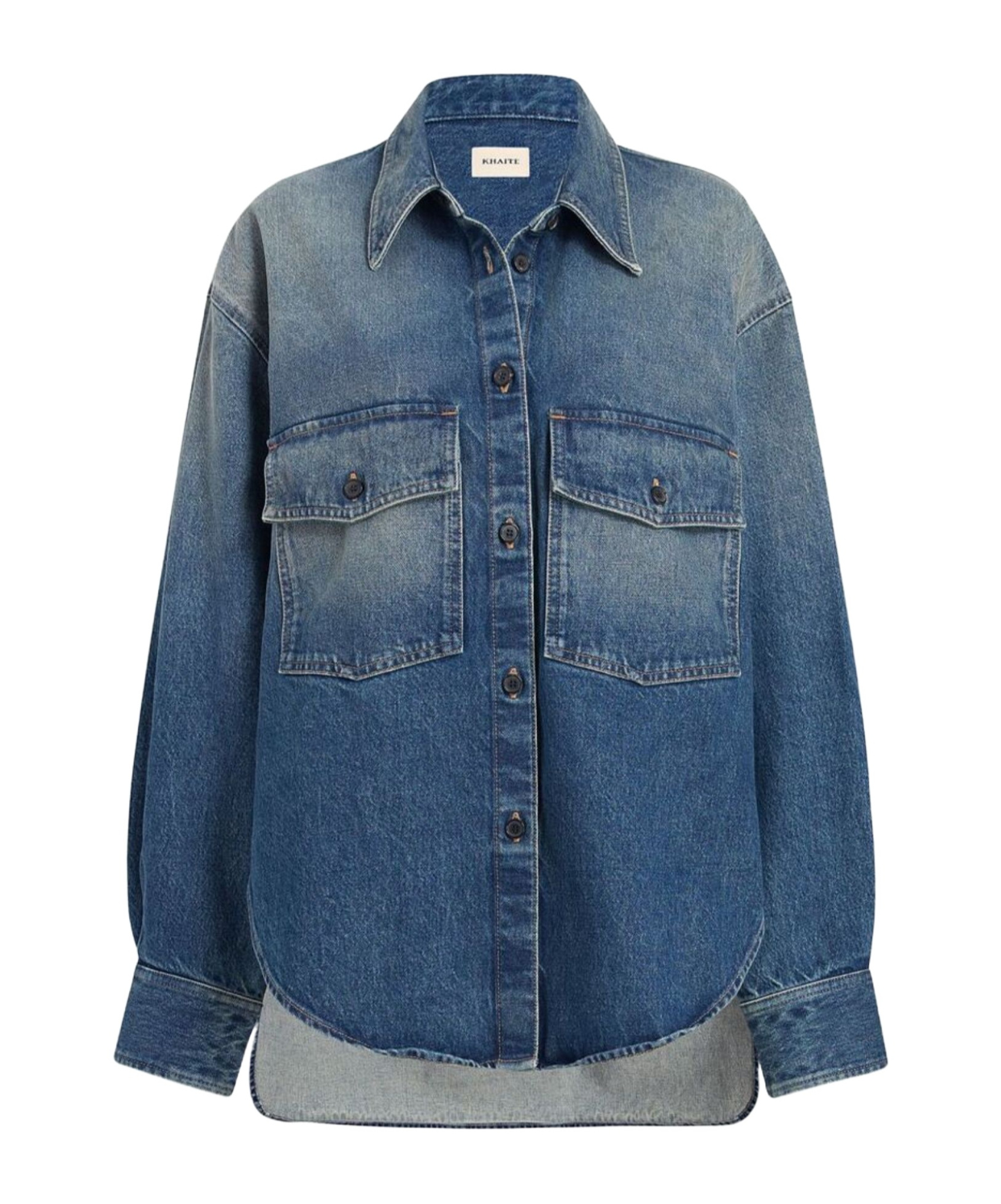 Shop Khaite The Mahmet Denim Shirt In Blue