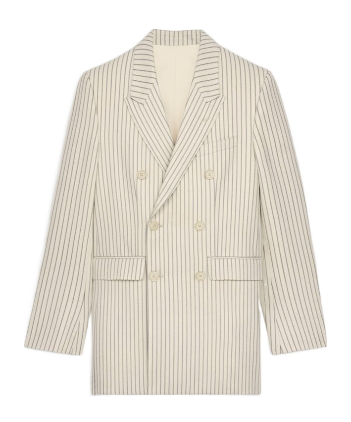 Celine Striped Wool Blazer In Nude