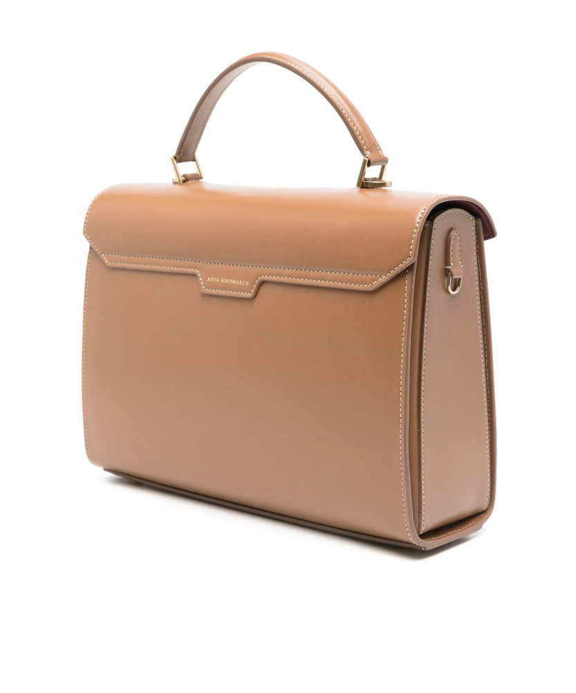 Shop Anya Hindmarch Tote Bags  In Camel Brown