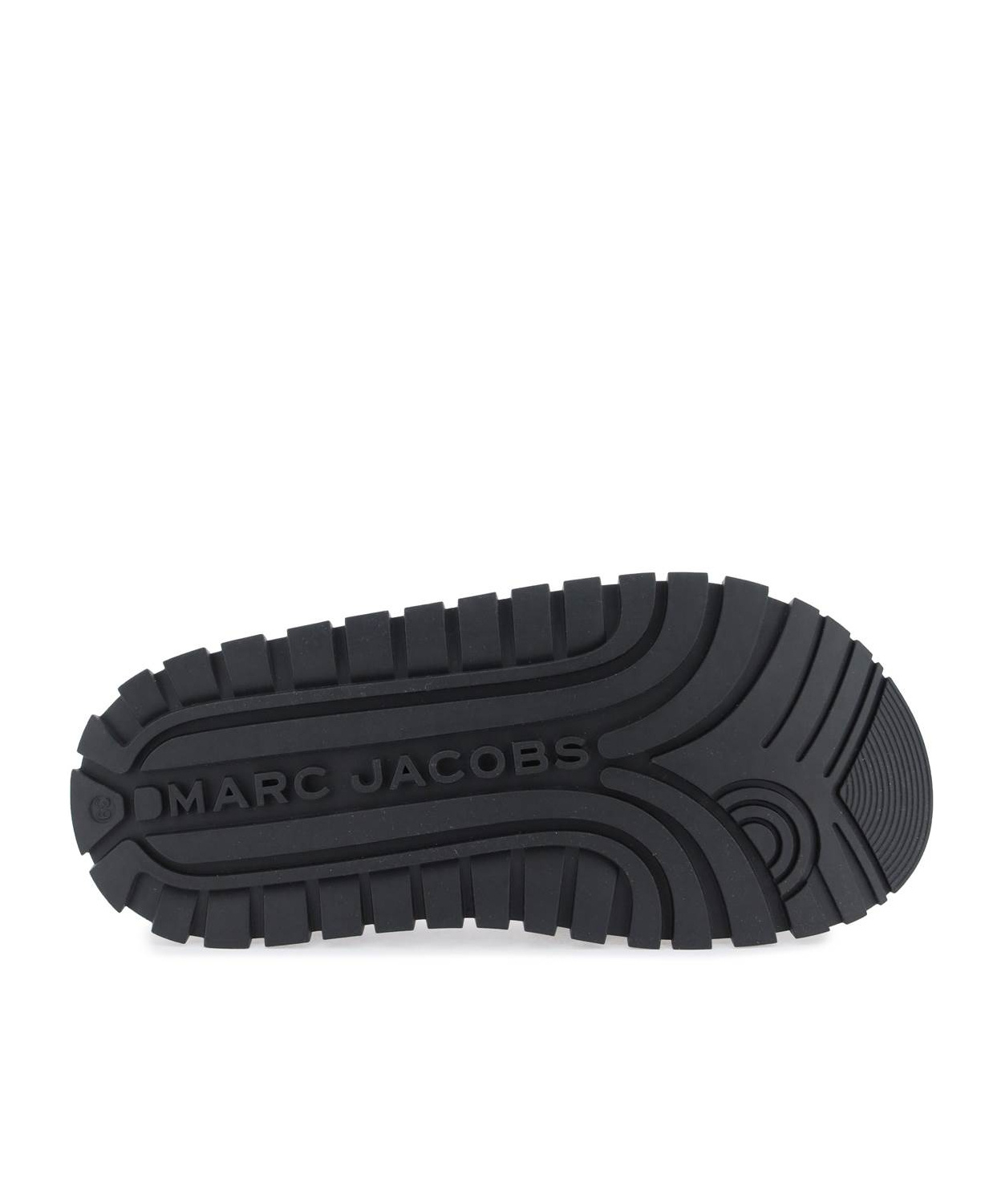 Marc Jacobs Monogram Print Slides In Black