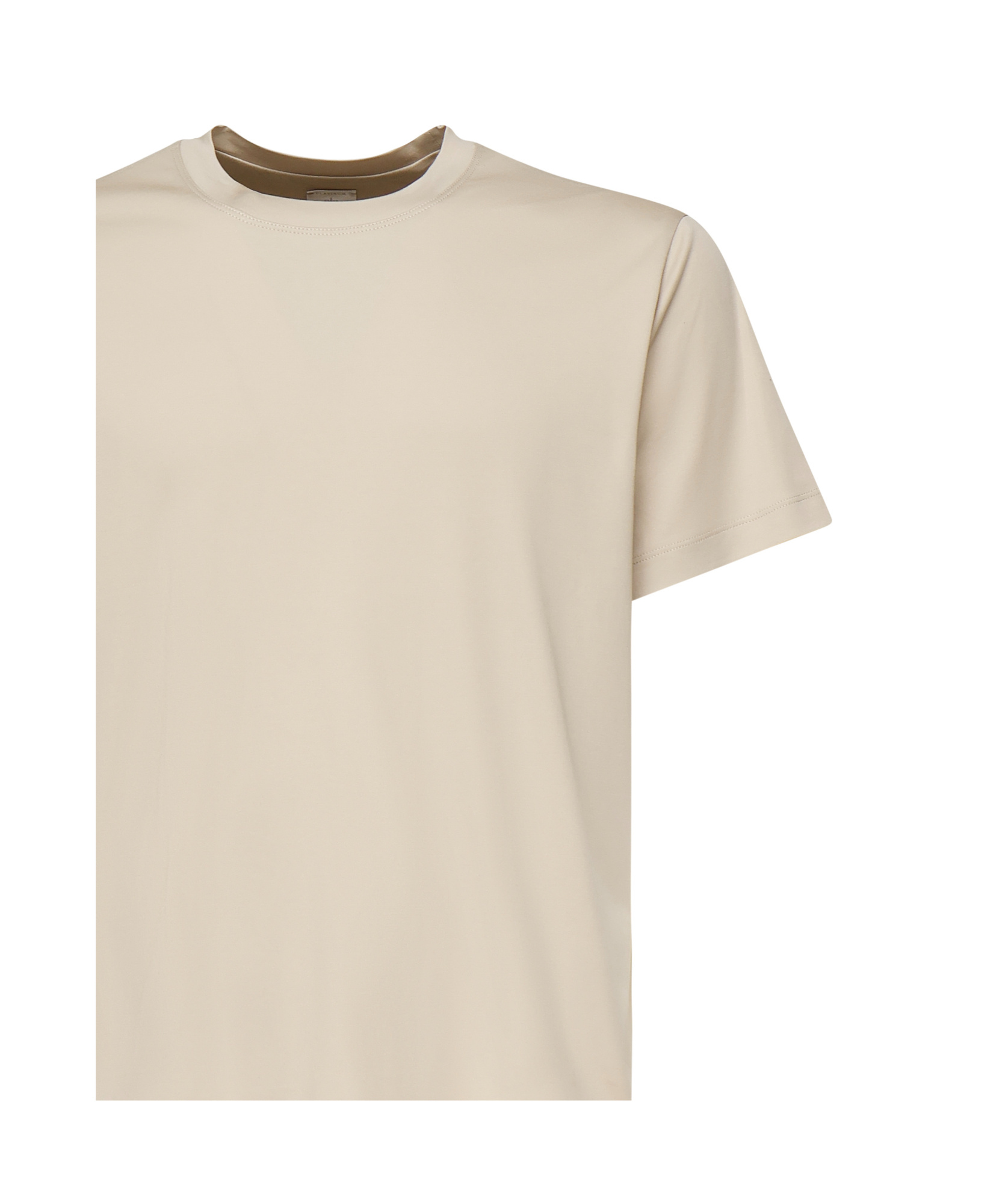 Eleventy Mens Sand And Lt. Gray Double-layered Crewneck Cotton T-shirt Xxl