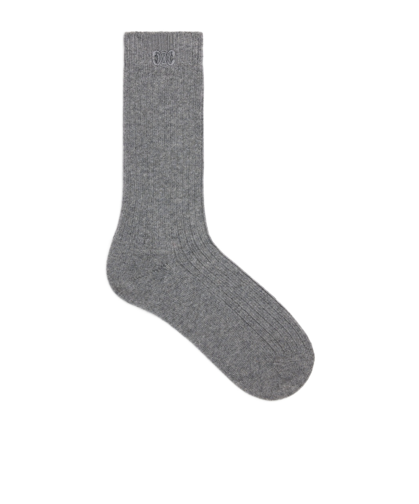 Shop Celine Triomphe Socks In Wool And Cashmere In Grey
