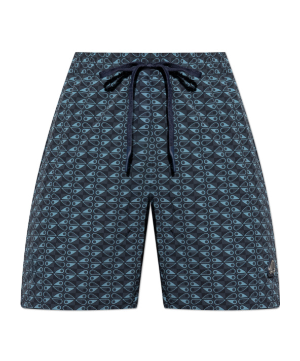 Moose Knuckles Monogram-pattern Swim Shorts In Blue