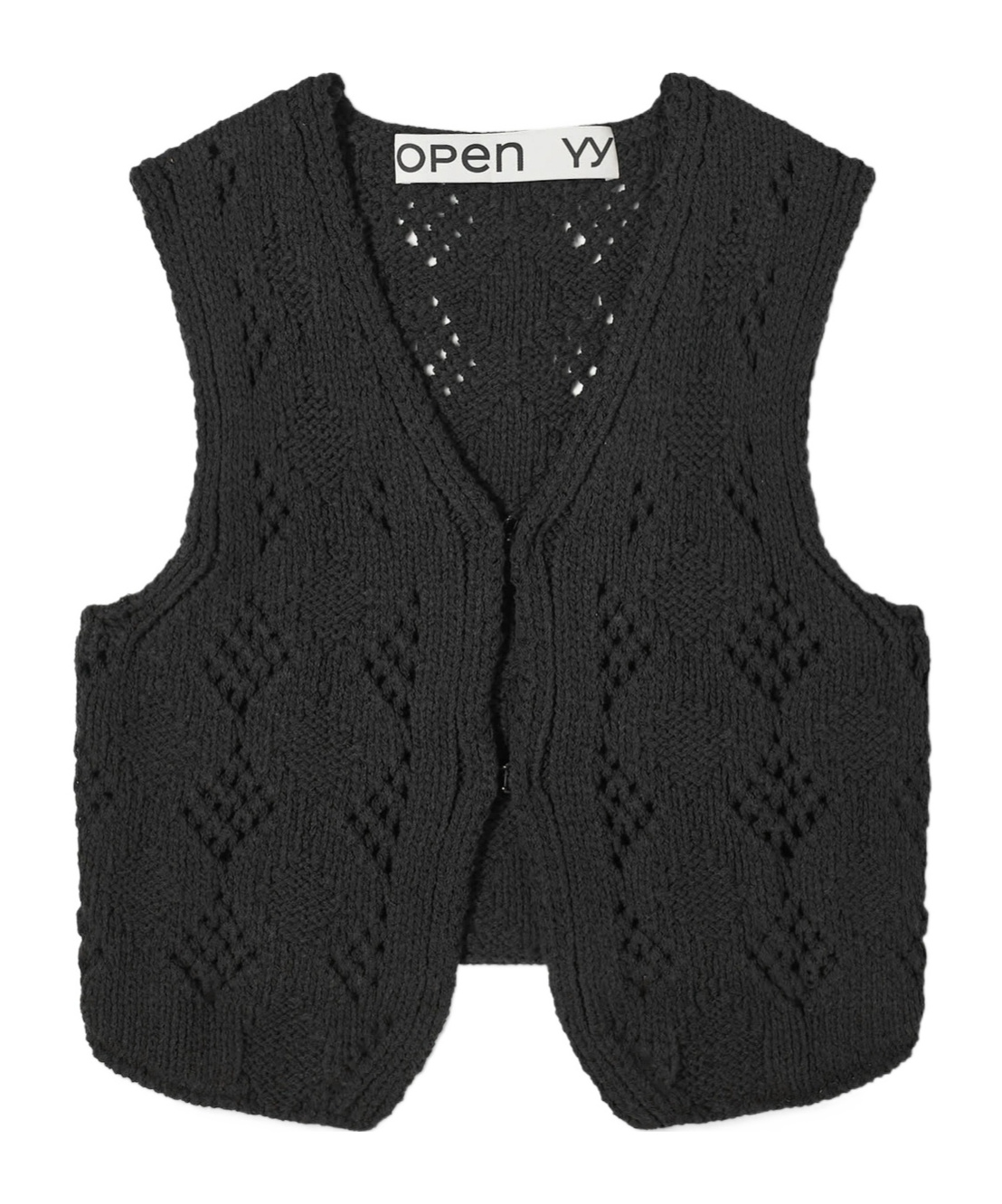 Open Yy Argyle Vest In Black
