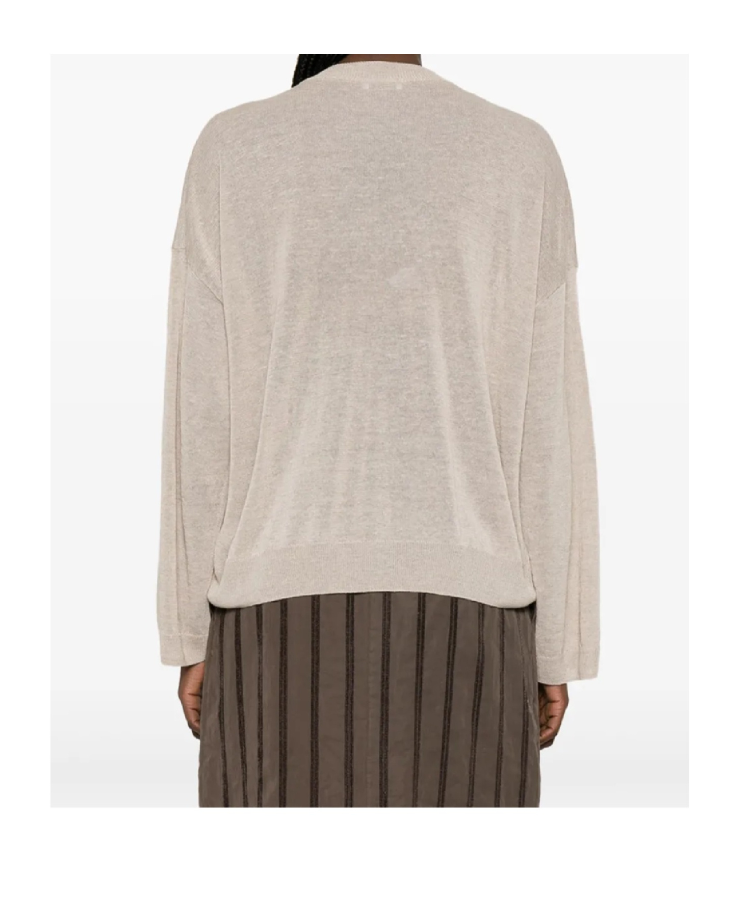 Brunello Cucinelli Long-sleeved Top With Relaxed Fit In Nude
