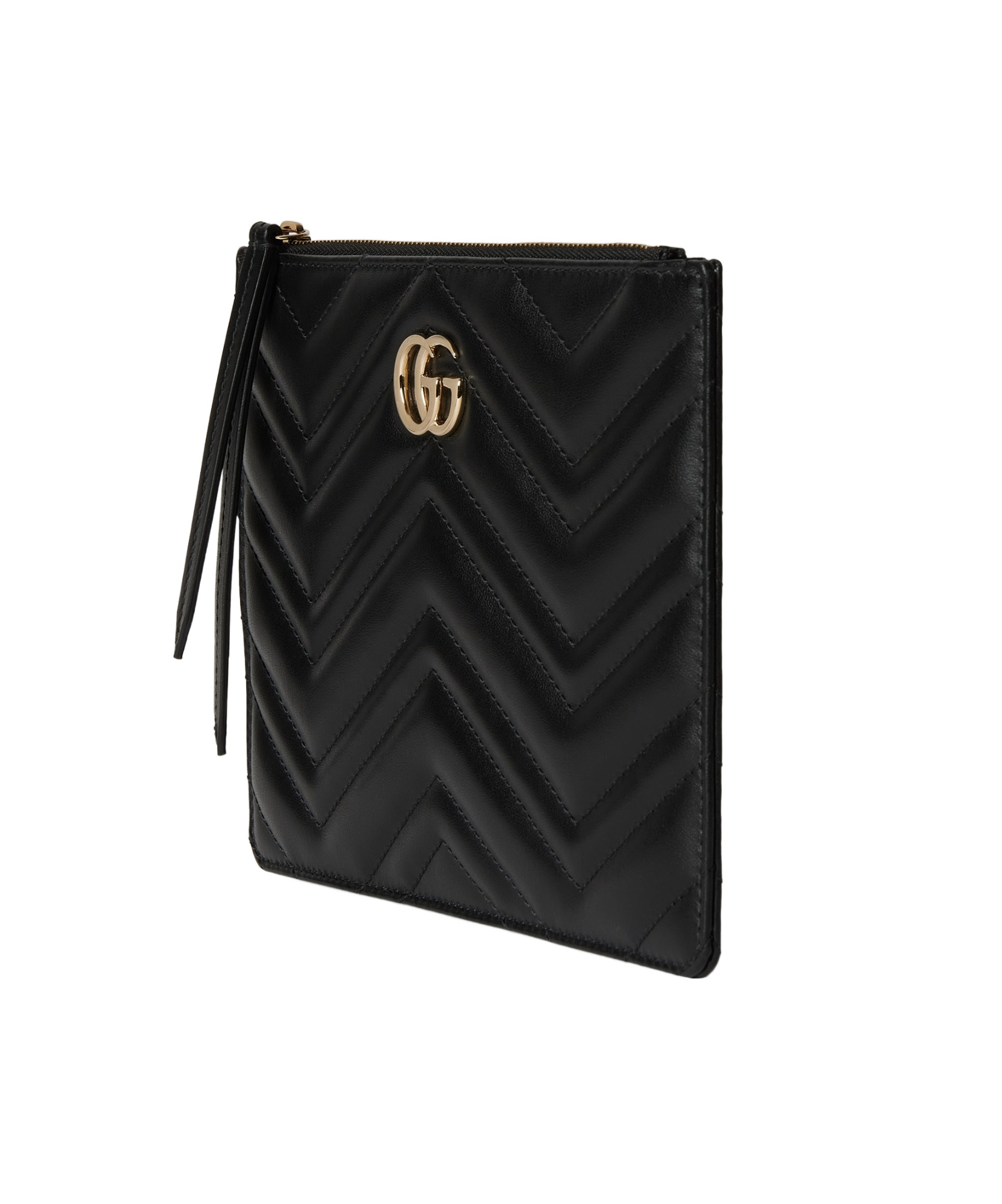 Gucci Gg Marmont Zipper Clutch In Black