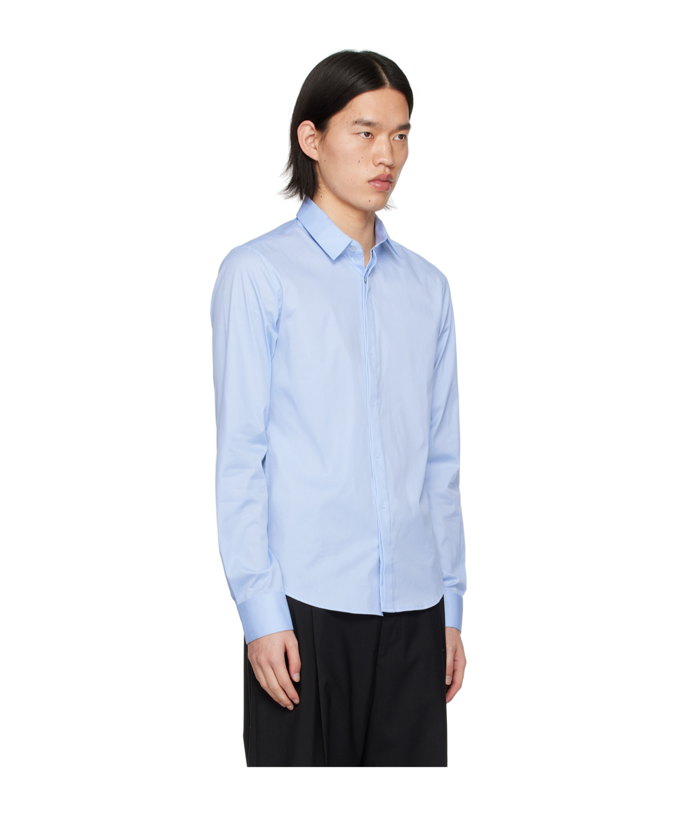 Wooyoungmi Blue Button Up Shirt In Blue