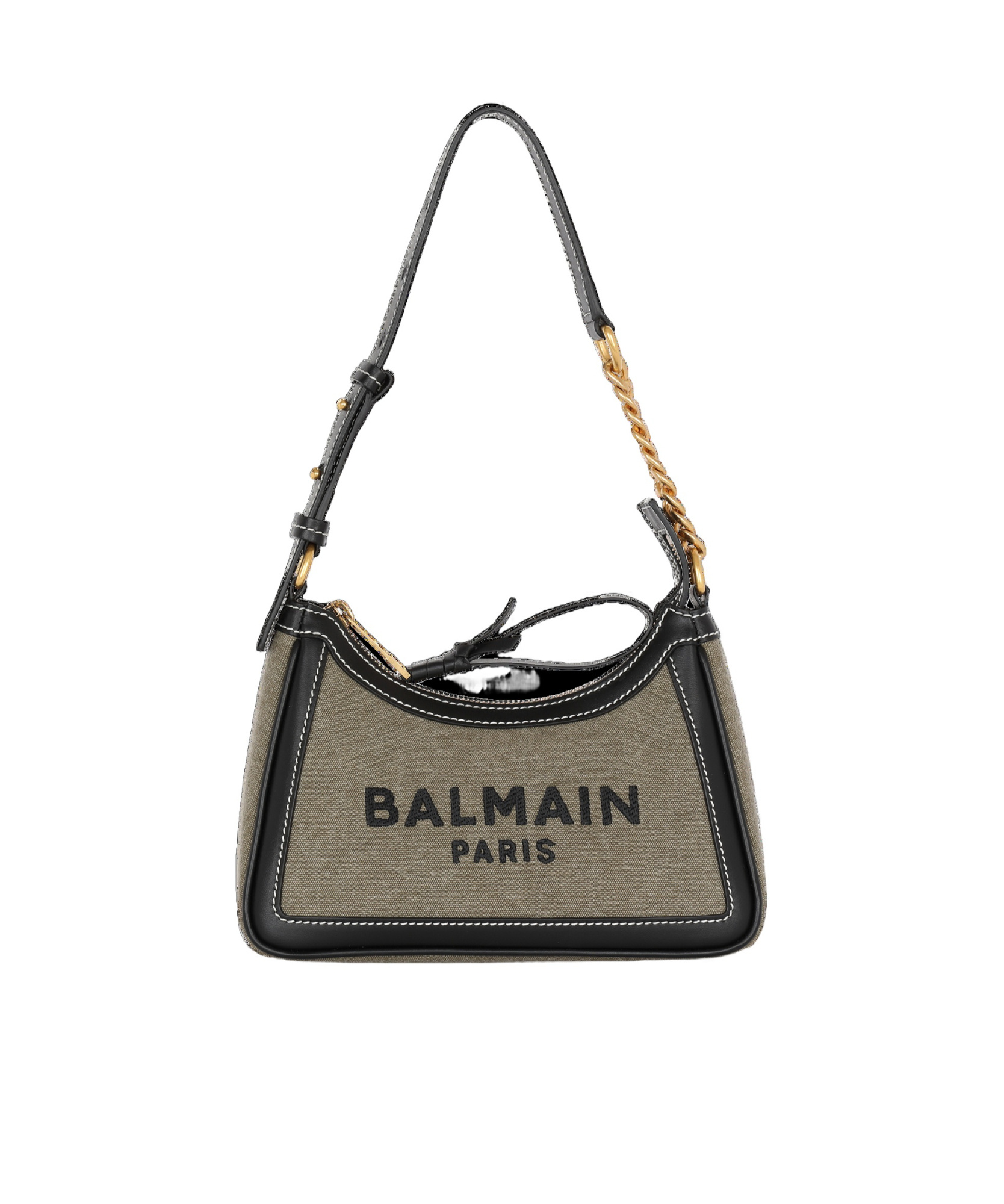 Balmain B-army Panelled Top Handle Bag In Black