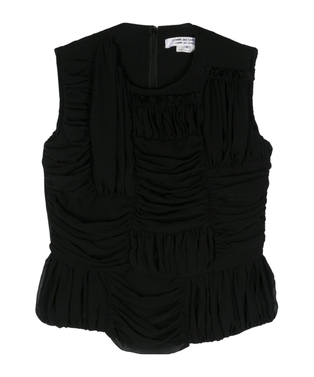 Comme Des Garçons Ruched Sleeveless Top