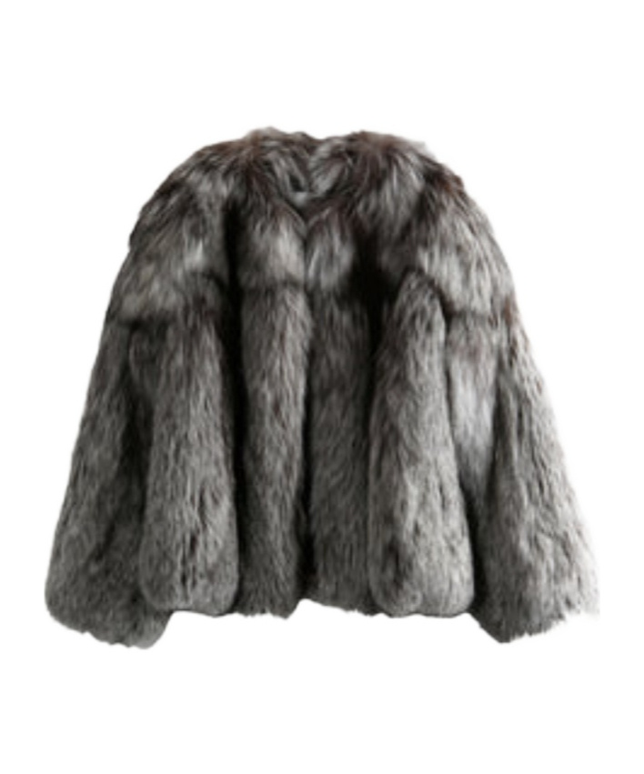 Yves Salomon Long-sleeved Fur Jacket In Multi