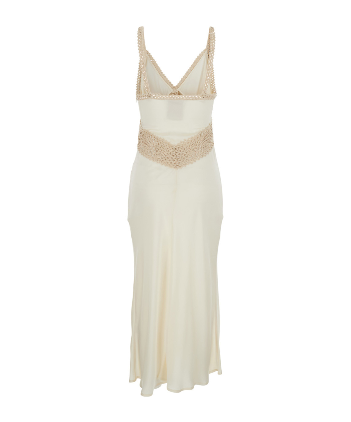 Semicouture Semi Couture Crochet Detail Long Dress In White