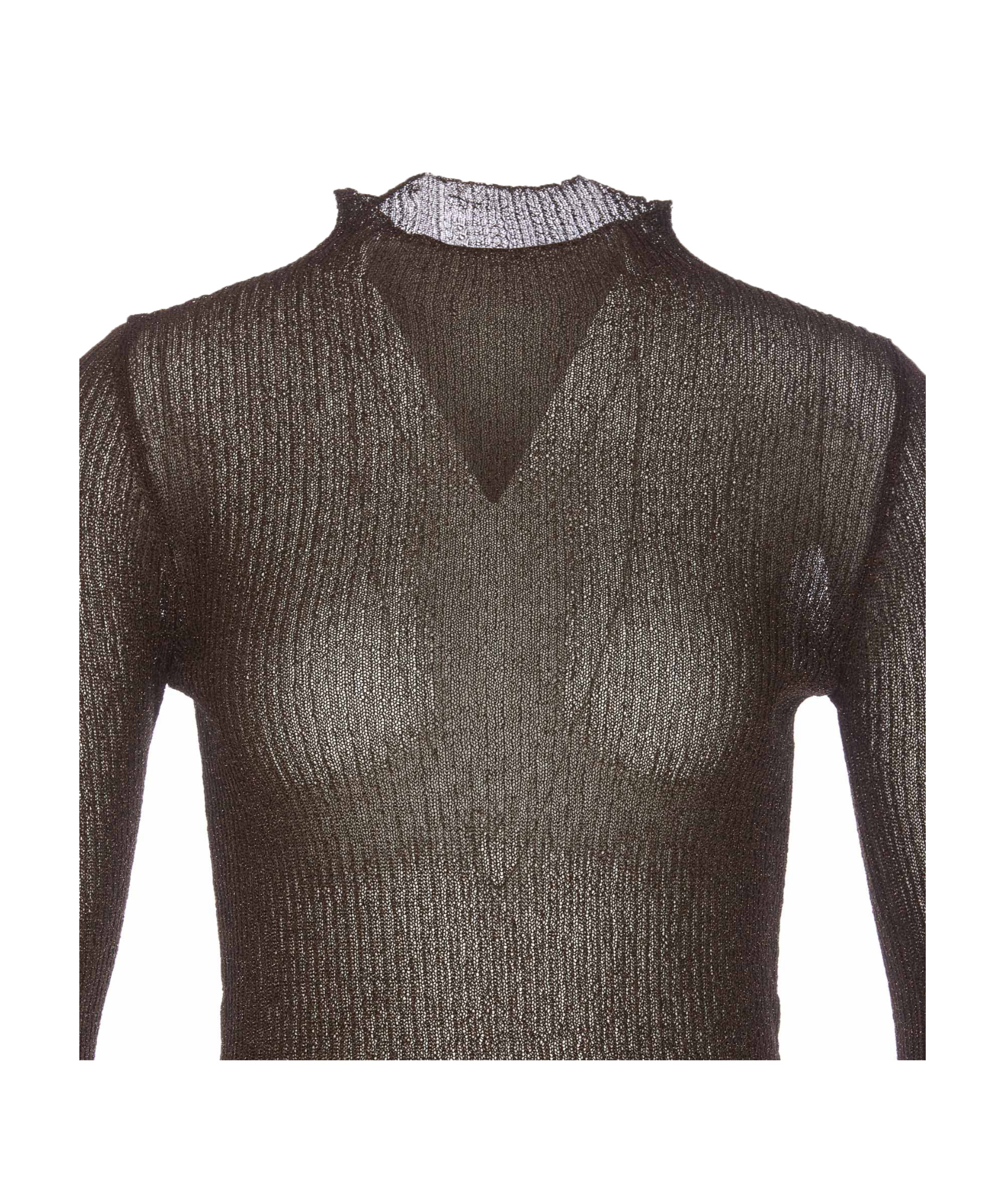 Pinko Semi-sheer Distressed Jumper In Black