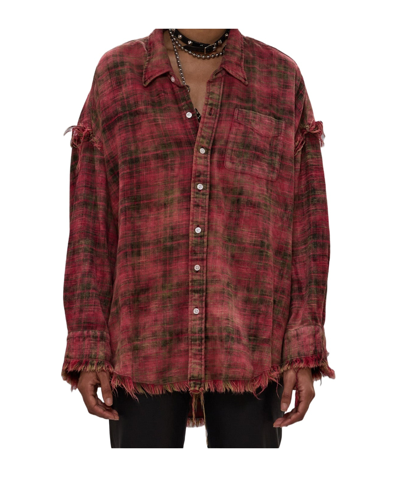 R13 Plaid Shirt In Red