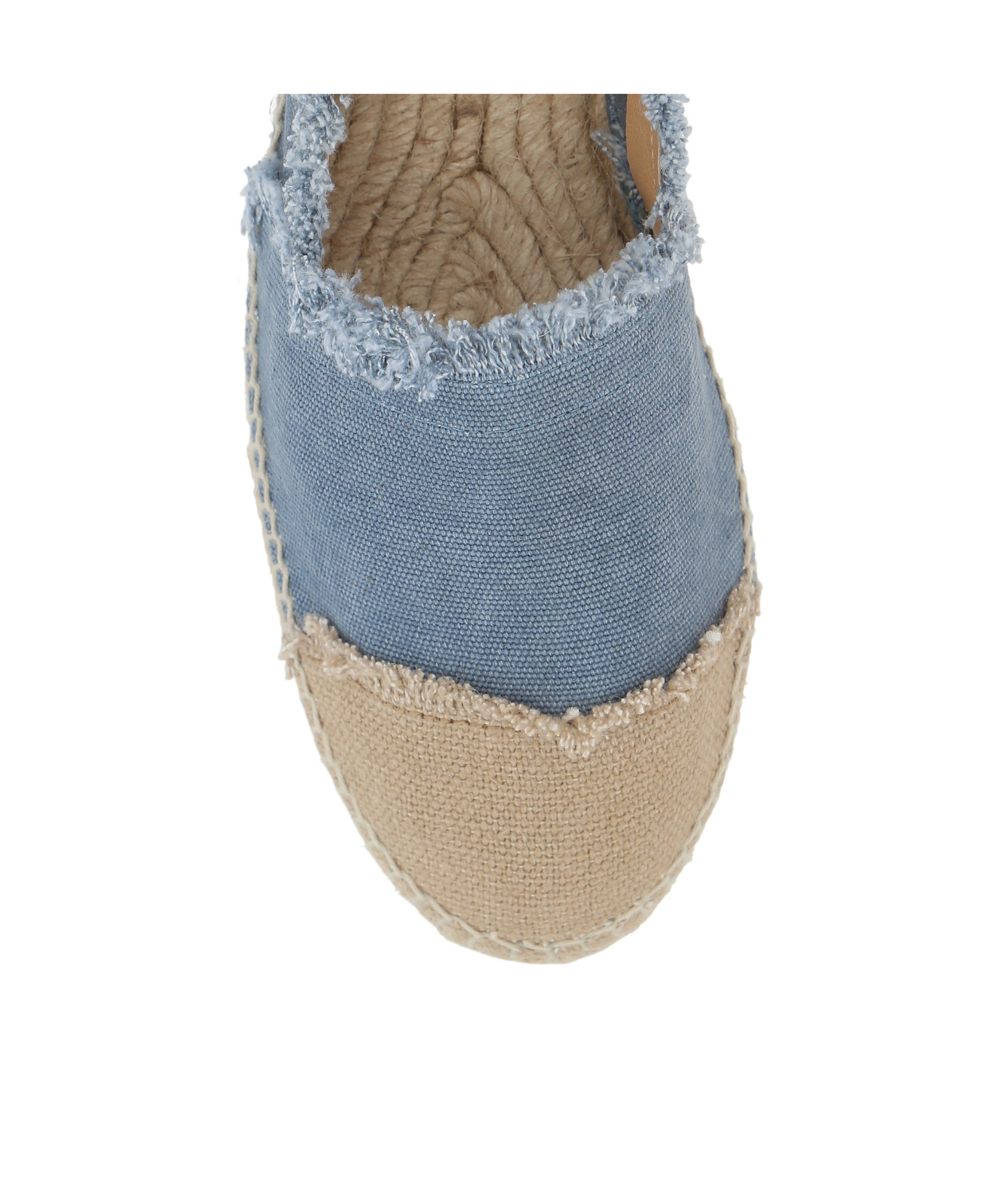 Castaã±er Kampala Rough-edged Straw Shoes In Gray