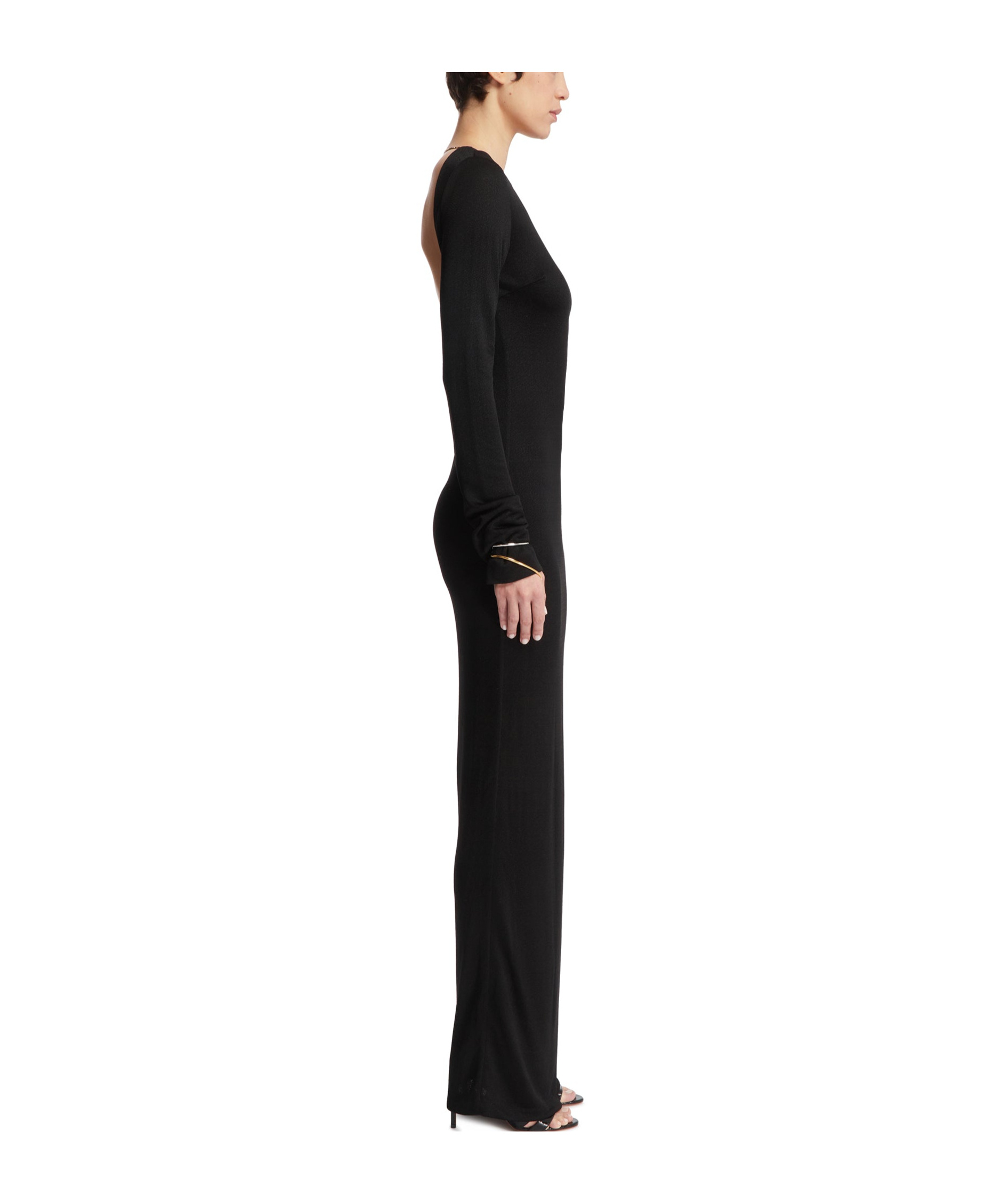 Saint Laurent Backless Dress In Black