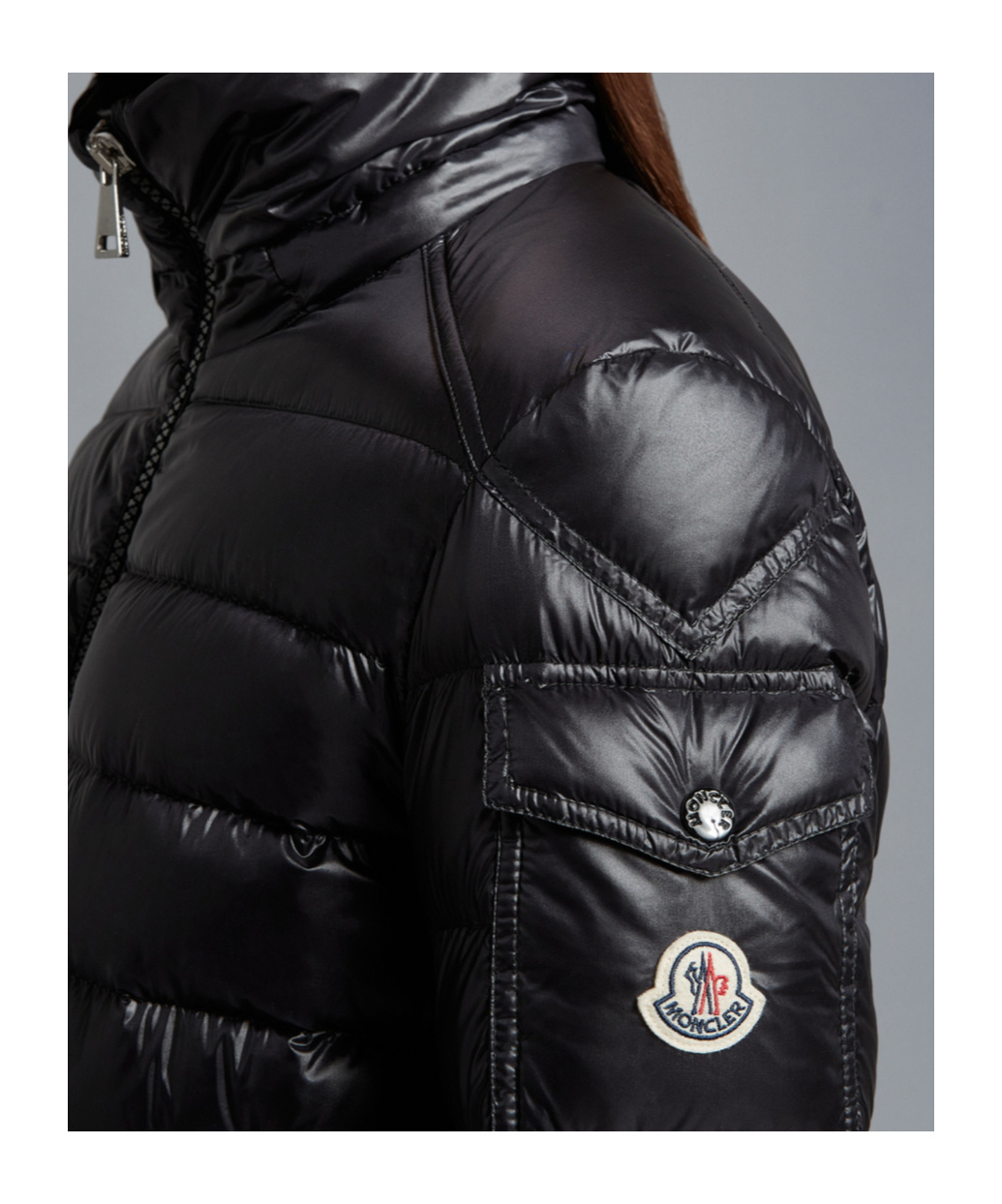 Moncler Bady Hooded Short Down Jacket Black In Black