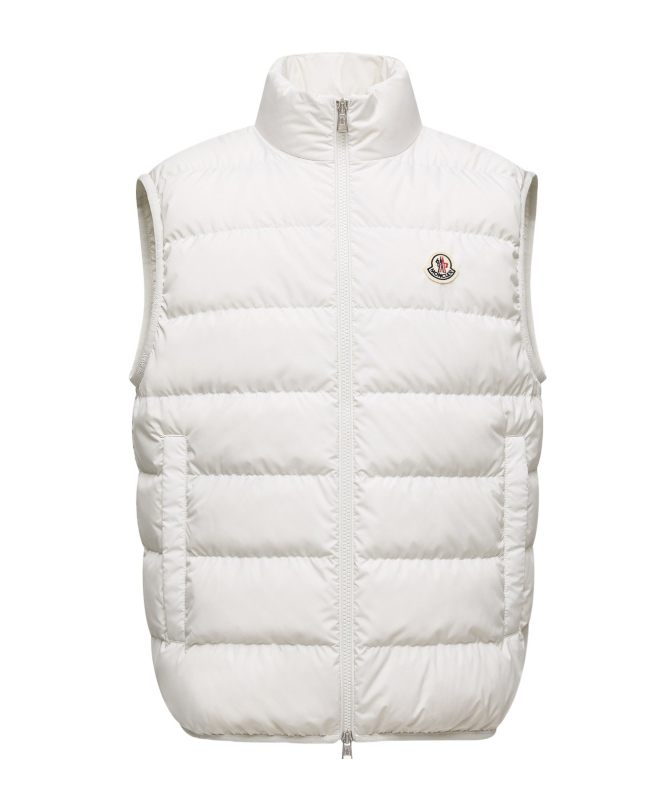 Moncler Mens Natural Contrin Brand-badge Shell-down Gilet In White