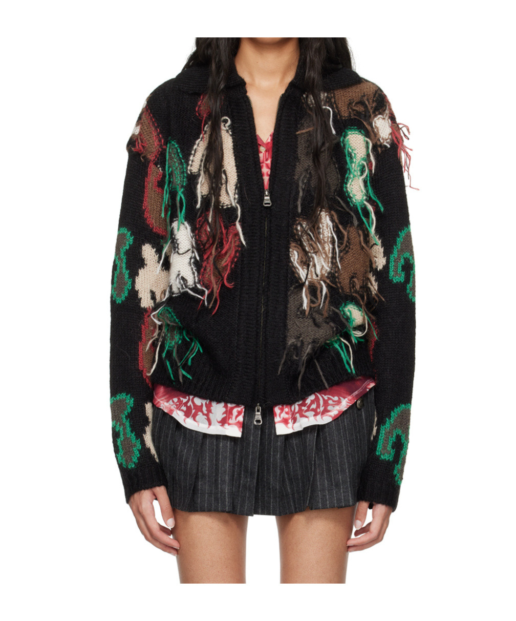Andersson Bell Rainbow Intarsia Sweater In Black