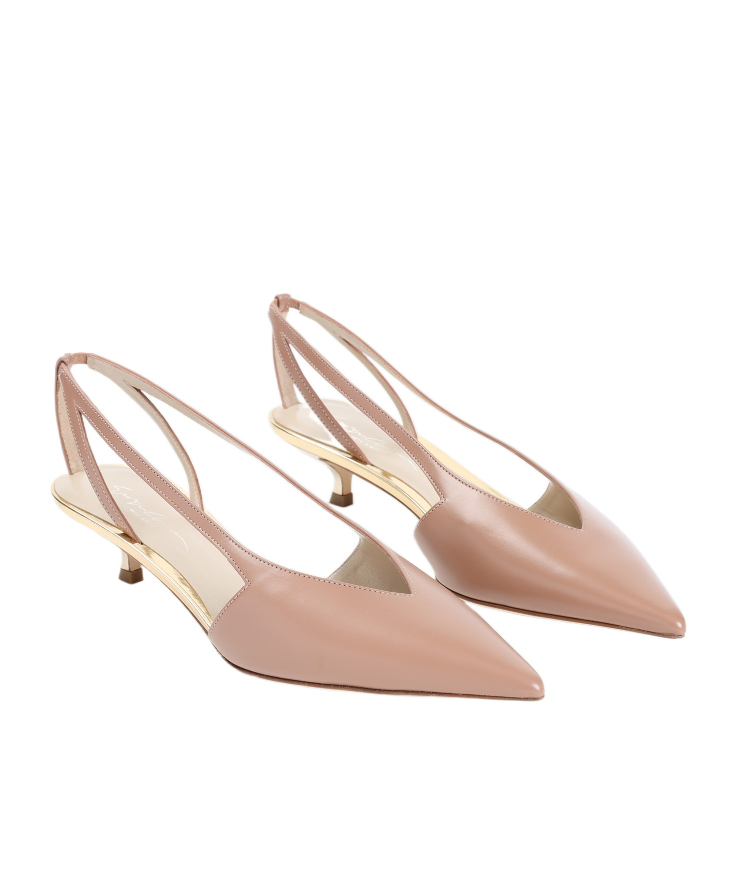 Shop Giorgio Armani 30mm Leather Pumps In Nude