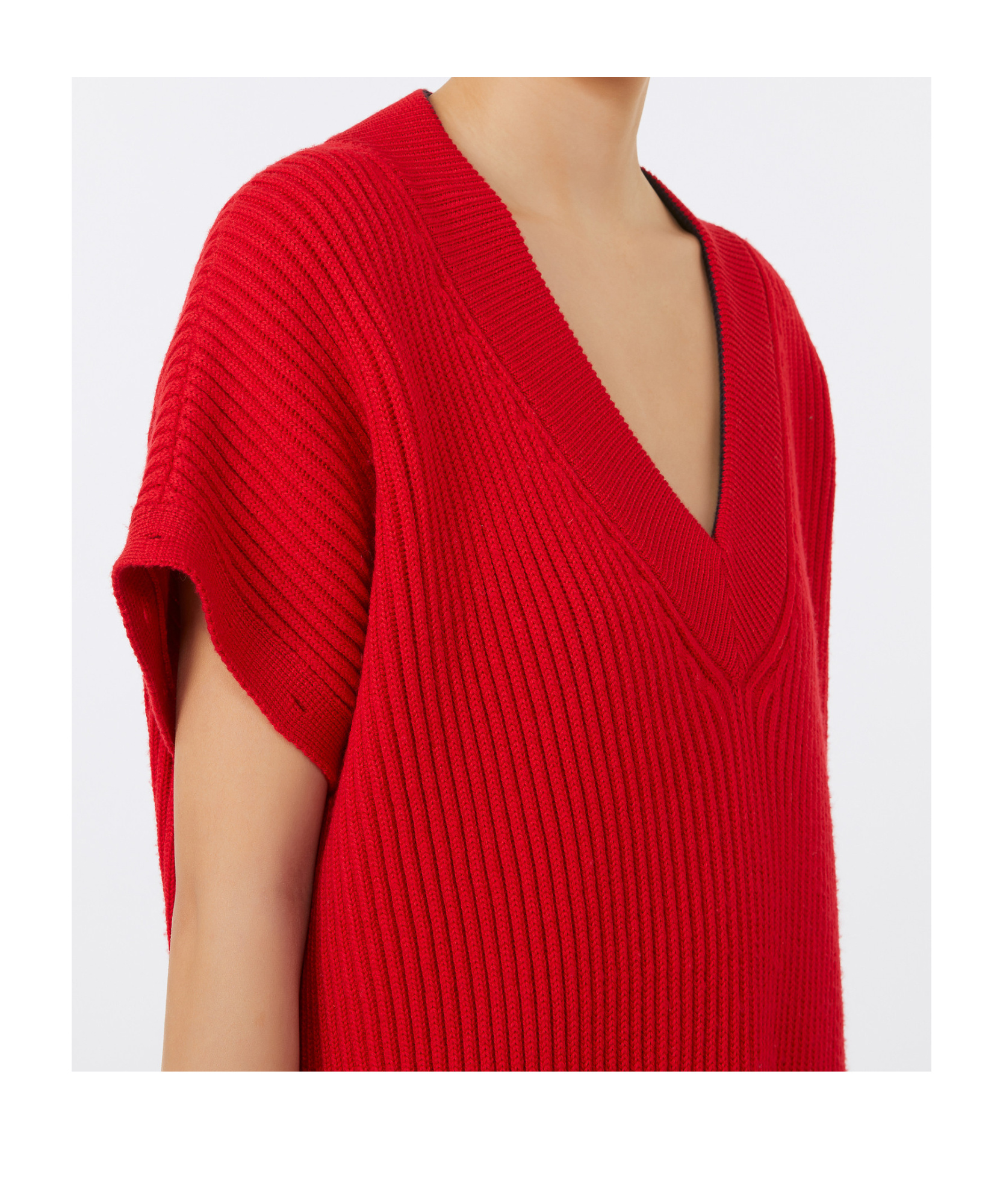 Sportmax Oversized Sweater With Detachable Sleeves In Red