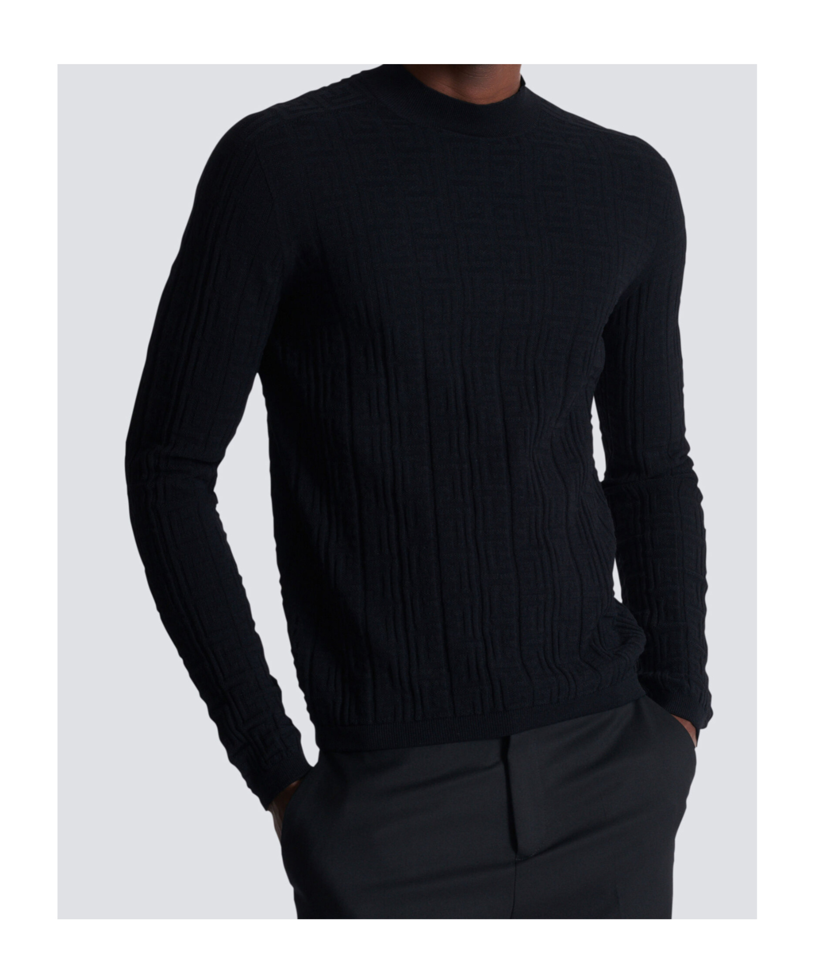 Balmain Classic Crew Neck Sweater In Black