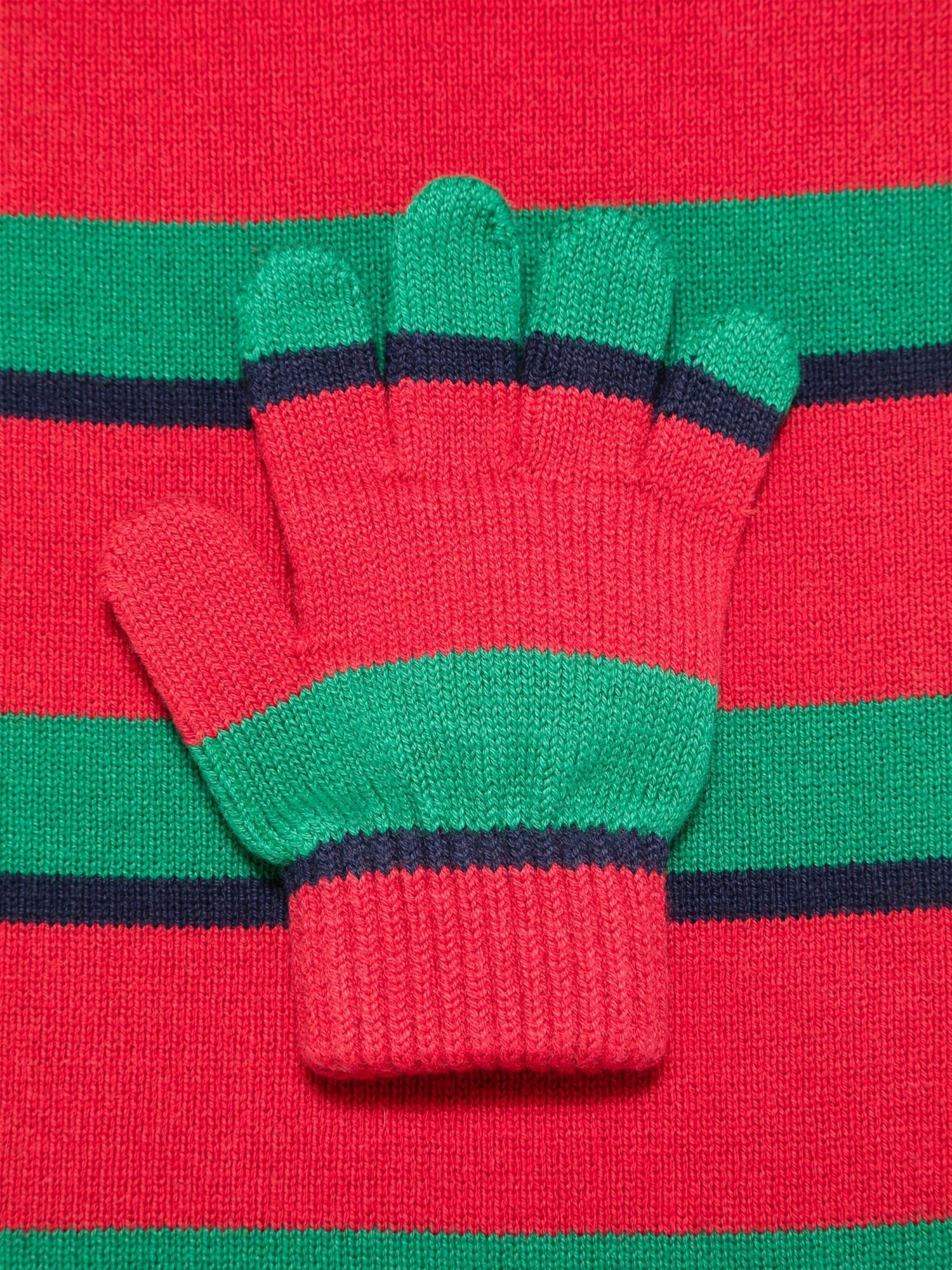 Moschino Scarf And Gloves In Red/multicolor