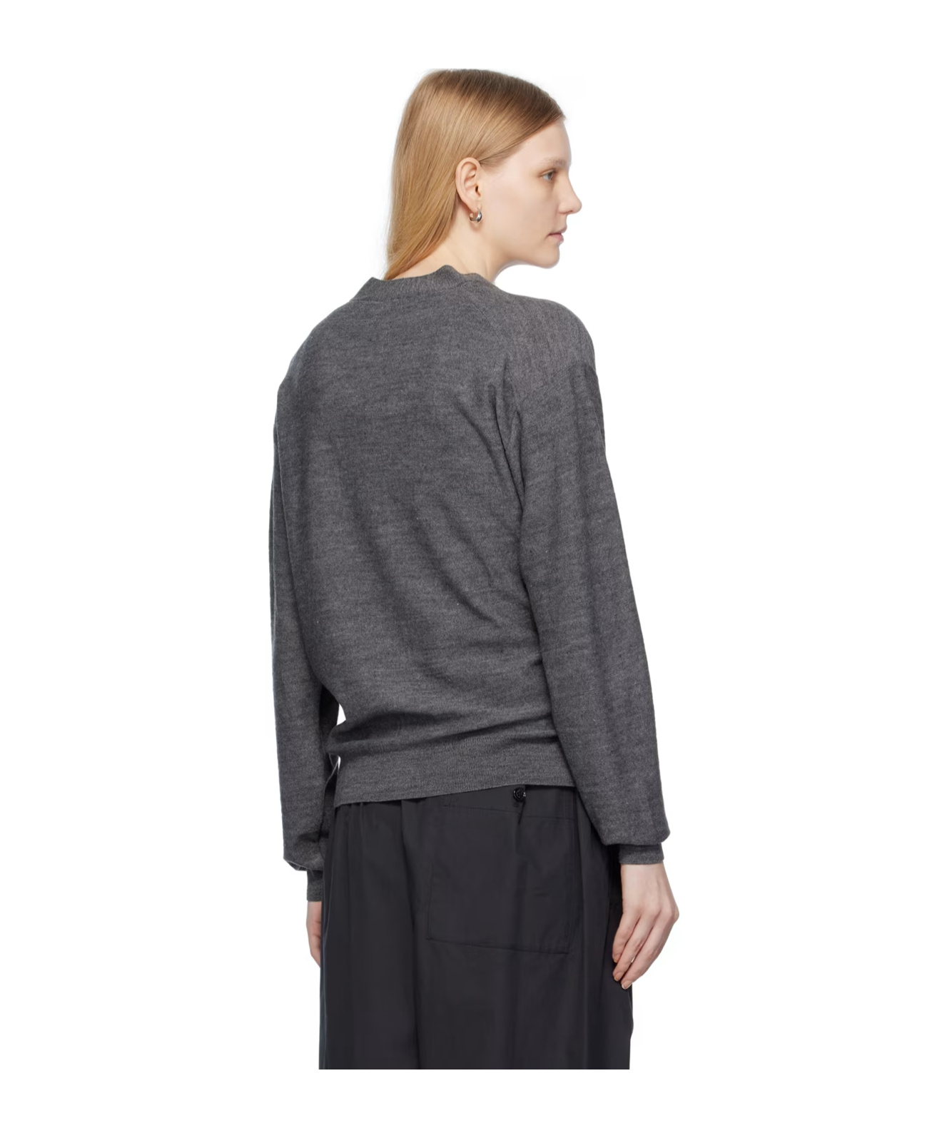 Lemaire Long-sleeved Wool Knitted Cardigan In Black