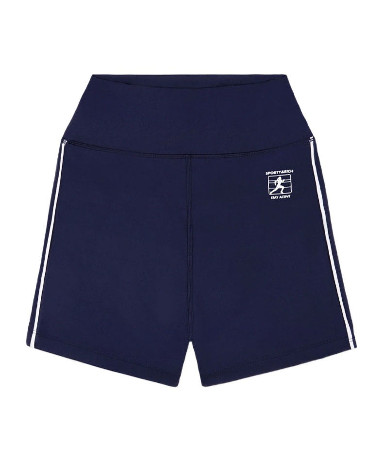 Sporty And Rich Elastic Waist-edge Shorts In Black