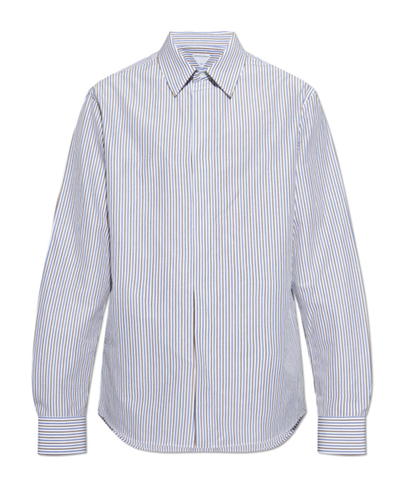 Bottega Veneta Striped Long-sleeve Shirt In White
