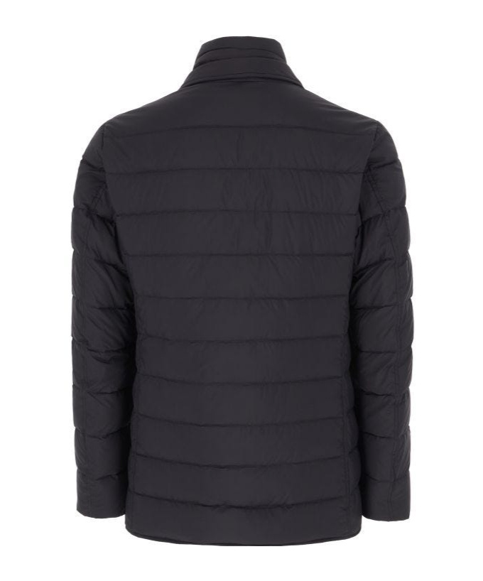 Herno Layered Effect Quilted Coat In Blue