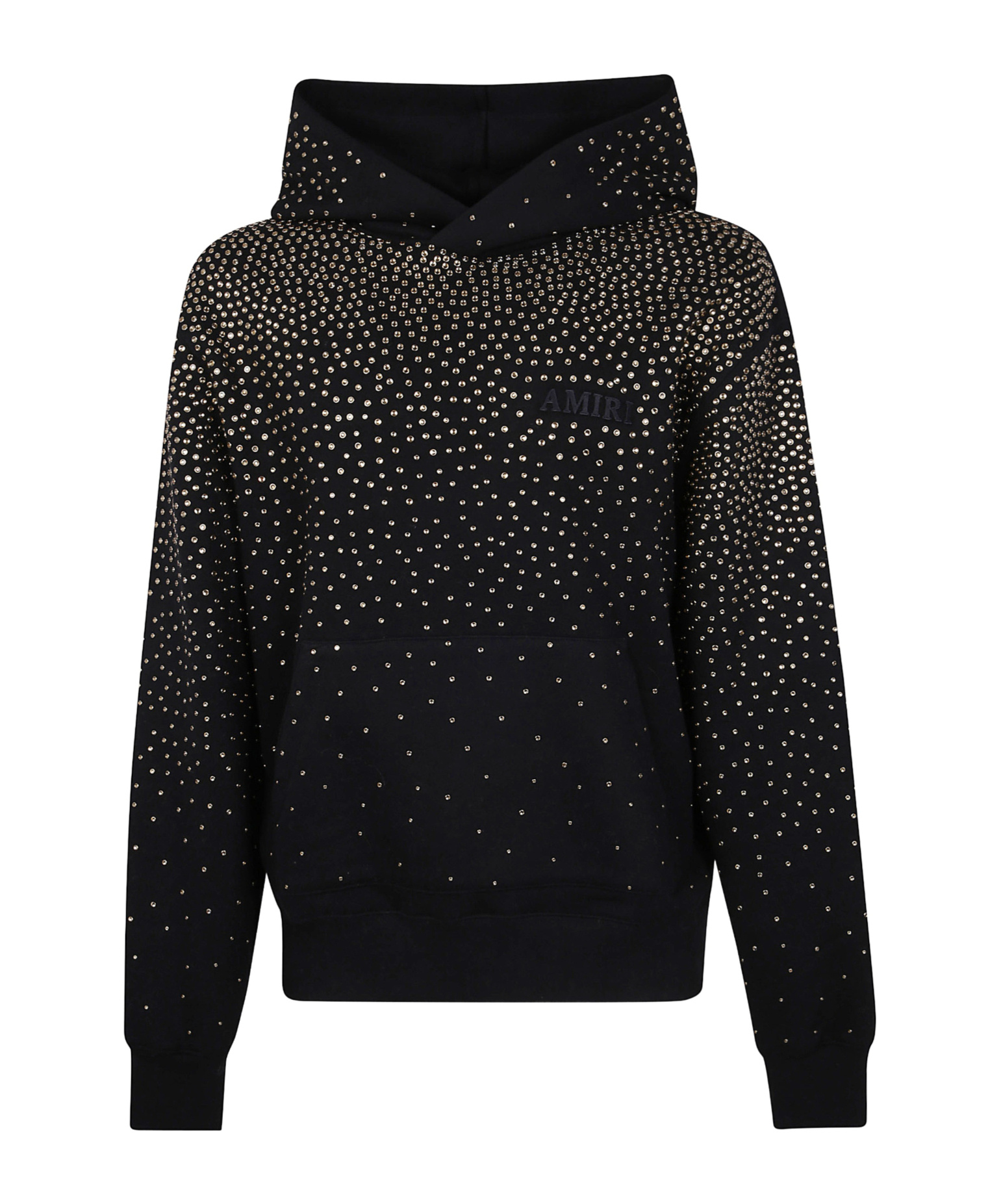 Amiri Long-sleeved Hooded Sweatshirt In Black