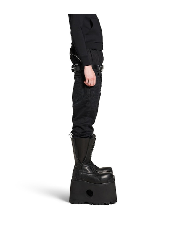 Balenciaga Layered Shell-trimmed Distressed Flared Jeans In Black